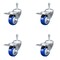 Service Caster 3.5 Inch SS Blue Poly Swivel 3/8 Inch Threaded Stem Caster Set Total Lock Brake SCC-SSTSTTL20S3514-PPUB-BLU-381615-4 - alternate 1